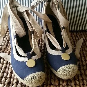 Blue wedge pumps size 7.5